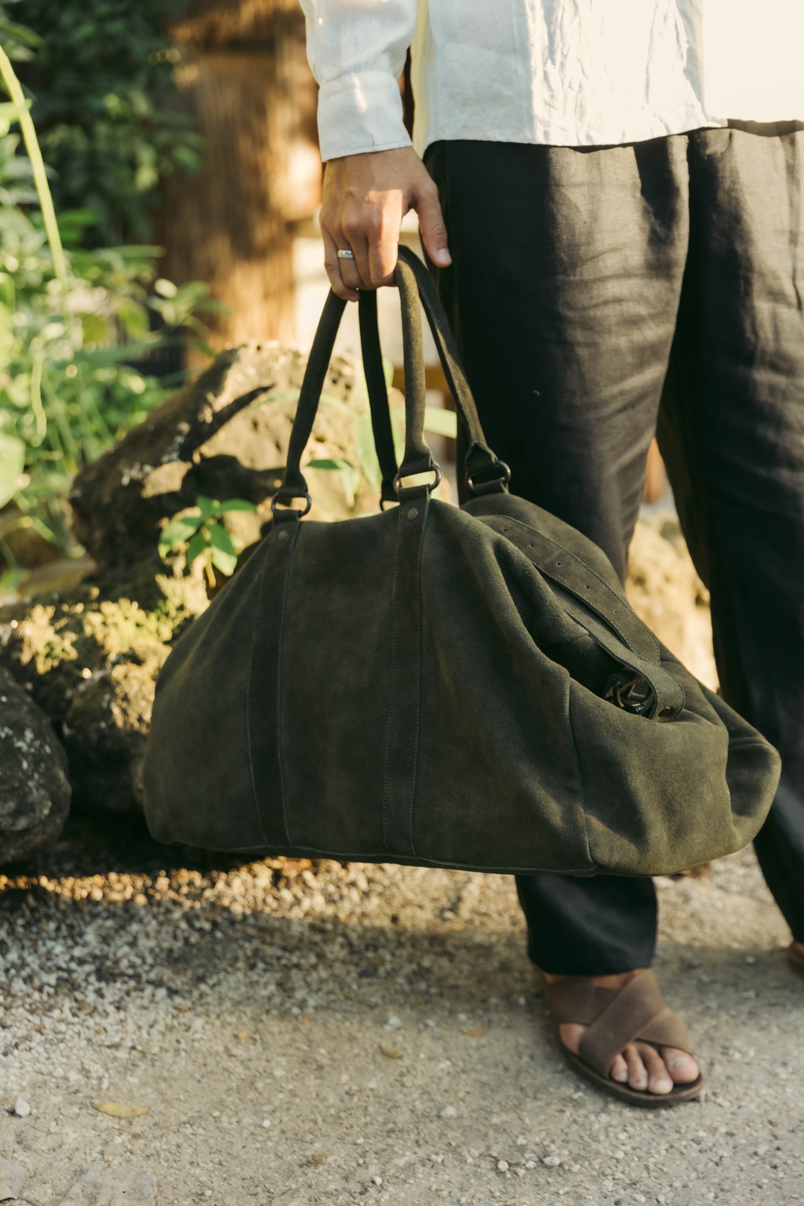 Suede Leather Duffle Bag