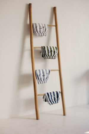 Swimsuit I White & Beige Stripes