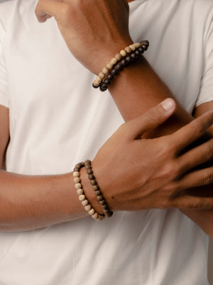 Spiritual Protection & Healing double bracelet - Aromatic Agarwood and Sandalwood