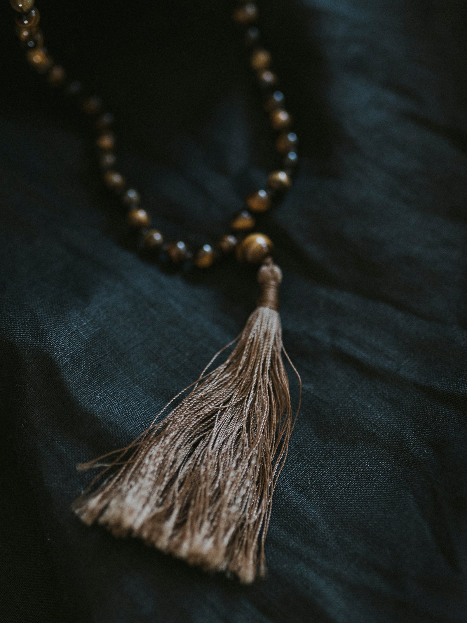 Mala beads necklace with Tiger's eye for Spiritual Protection & Healing