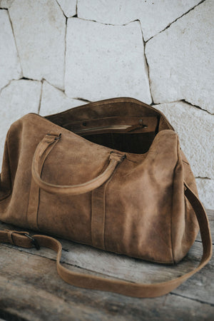 Men's Brown Leather duffle bag